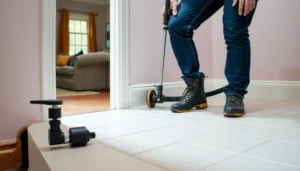 Step-by-step guide on how to install vinyl flooring over existing tile floors.