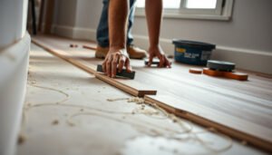 Step-by-step guide on installing wood-look tile floors on uneven surfaces