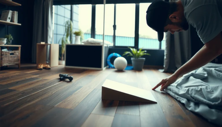Step-by-step guide on how to install WPC floors in a bedroom, showcasing tools and materials needed.