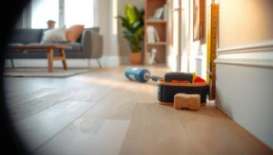 Step-by-step guide on how to install WPC floors in a living room setting.