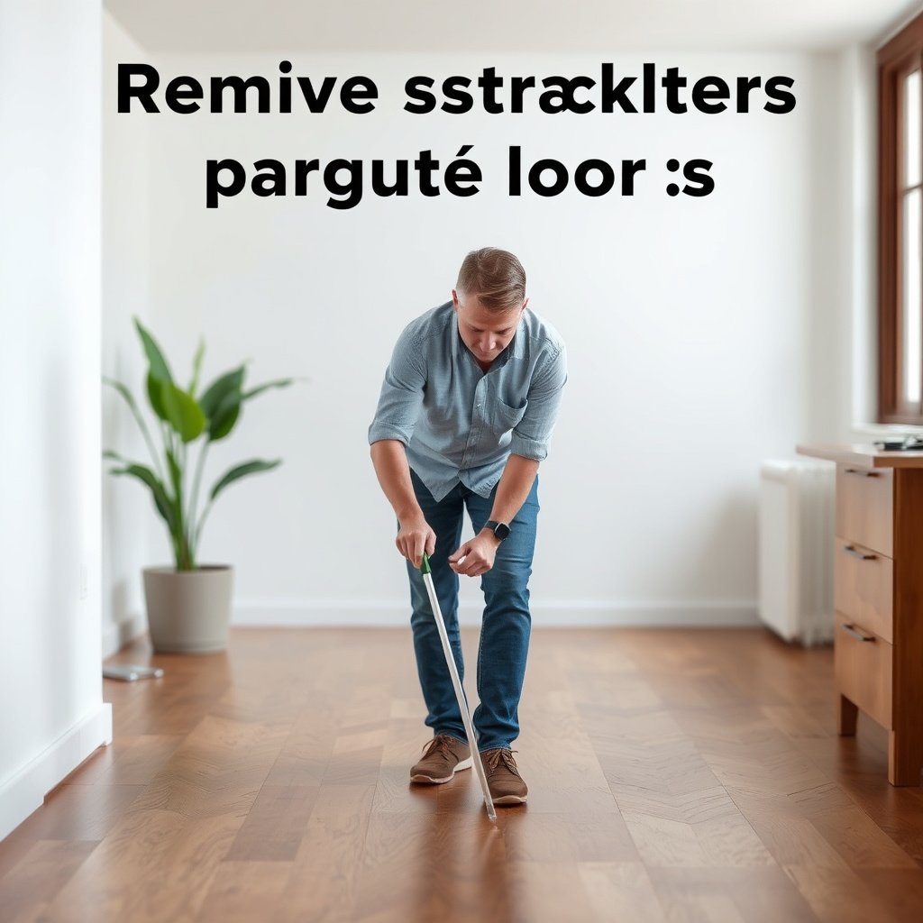 Image showing the least invasive methods for removing surface scratches from parquet floors.