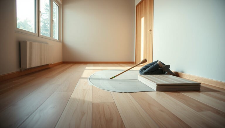 Step-by-step guide on leveling laminate floors for a home office installation