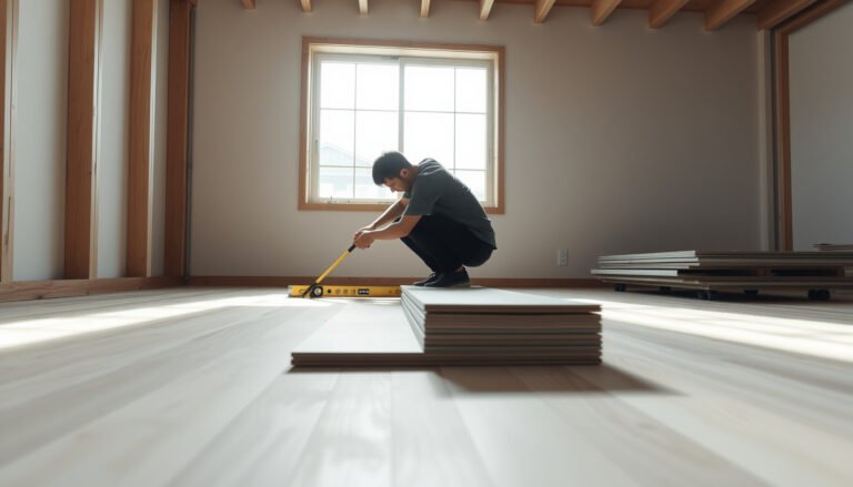A step-by-step guide on how to level laminate floors before installing a workshop.