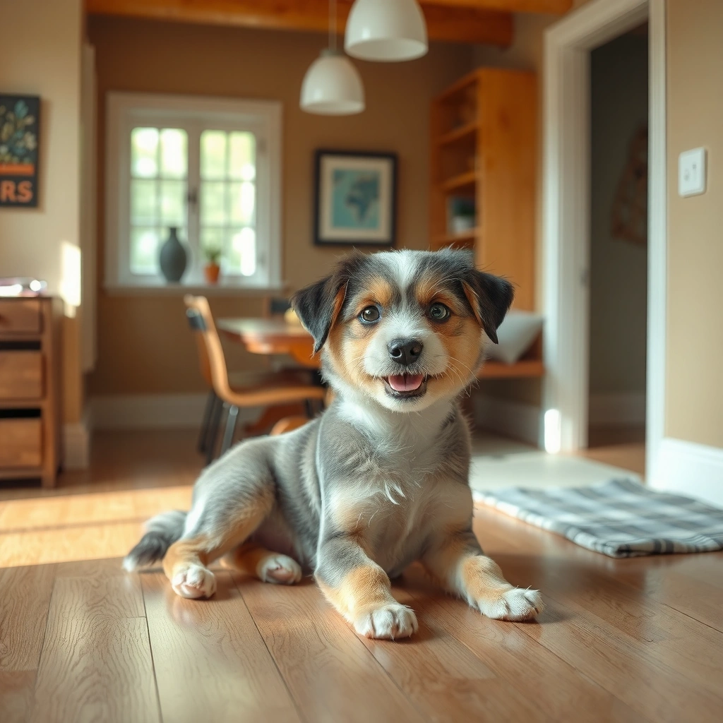 Person inspecting vinyl floor to find the source of a squeak during repair process
