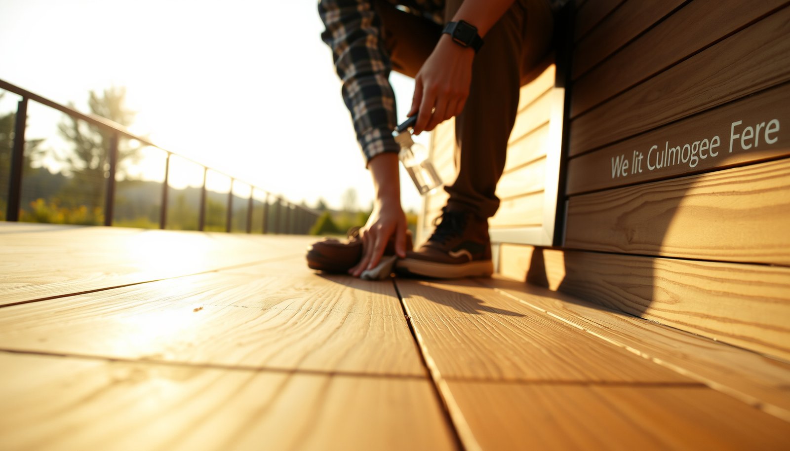 Guide on maintaining engineered wood floors in an outdoor walkway setting.
