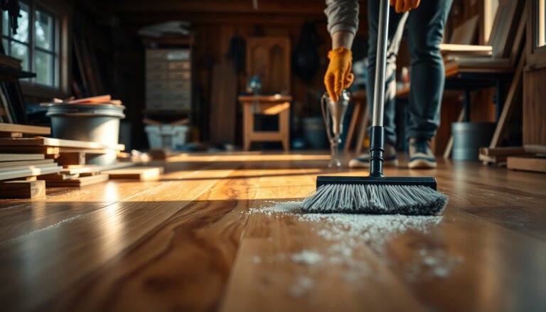 Tips for maintaining hardwood floors in a workshop environment with practical care techniques.