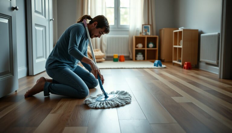 A clean playroom with laminate floors, showcasing tips for maintaining them in a child-friendly environment.