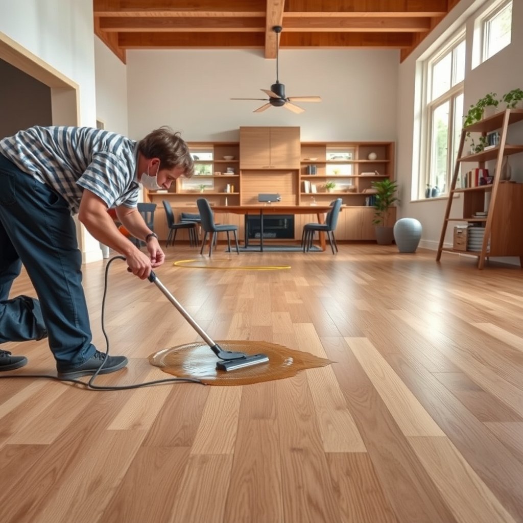 A visual guide mapping potential water risks in a home office to protect laminate floors from damage.