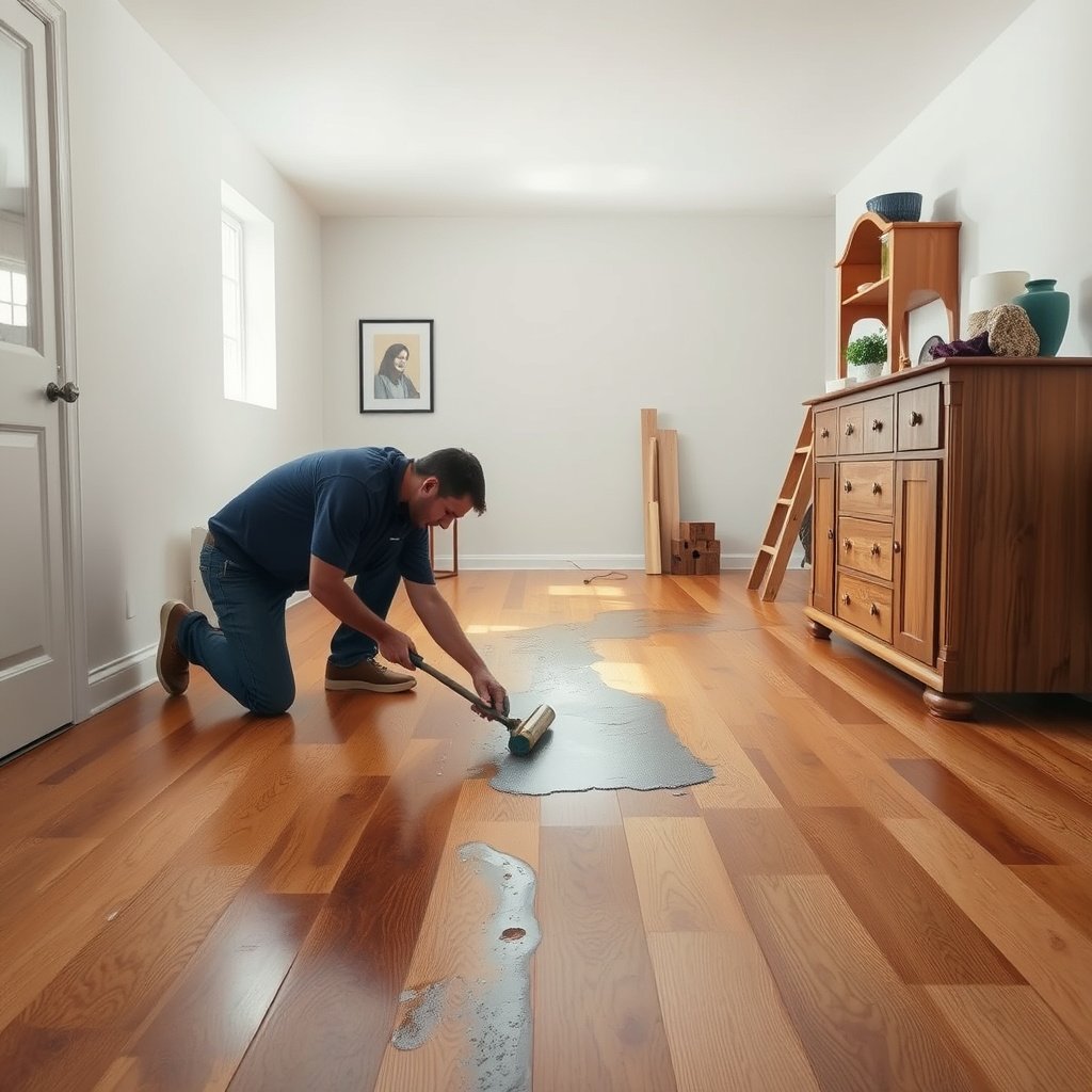 Diagram showing moisture risk areas in a garage for engineered wood floors