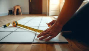 Step-by-step guide on how to measure for ceramic tile floors accurately.