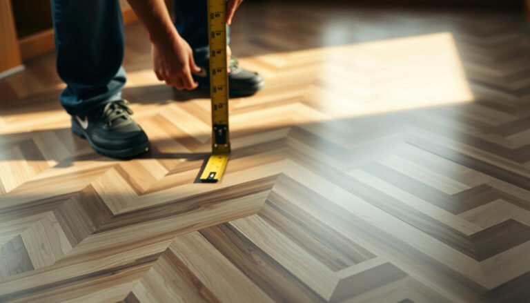 Step-by-step guide for measuring chevron floors accurately for installation.