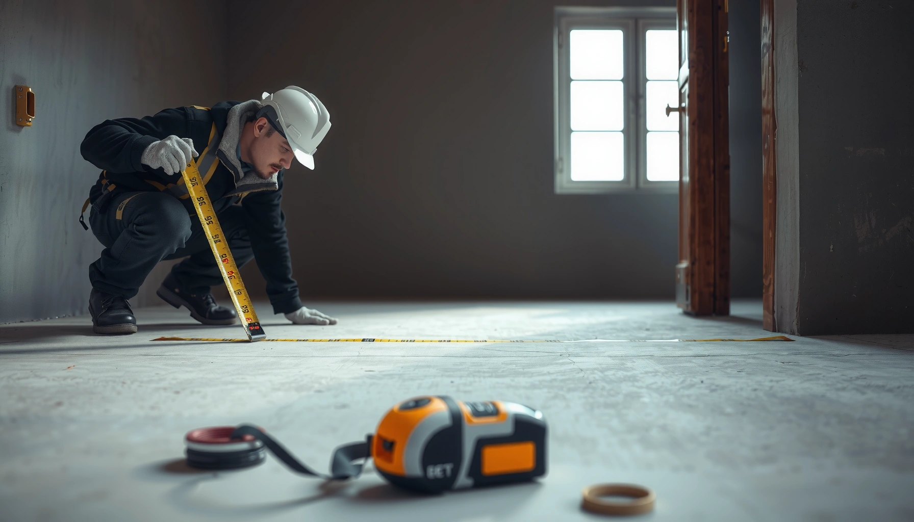 Step-by-step guide on how to measure for concrete floors accurately.