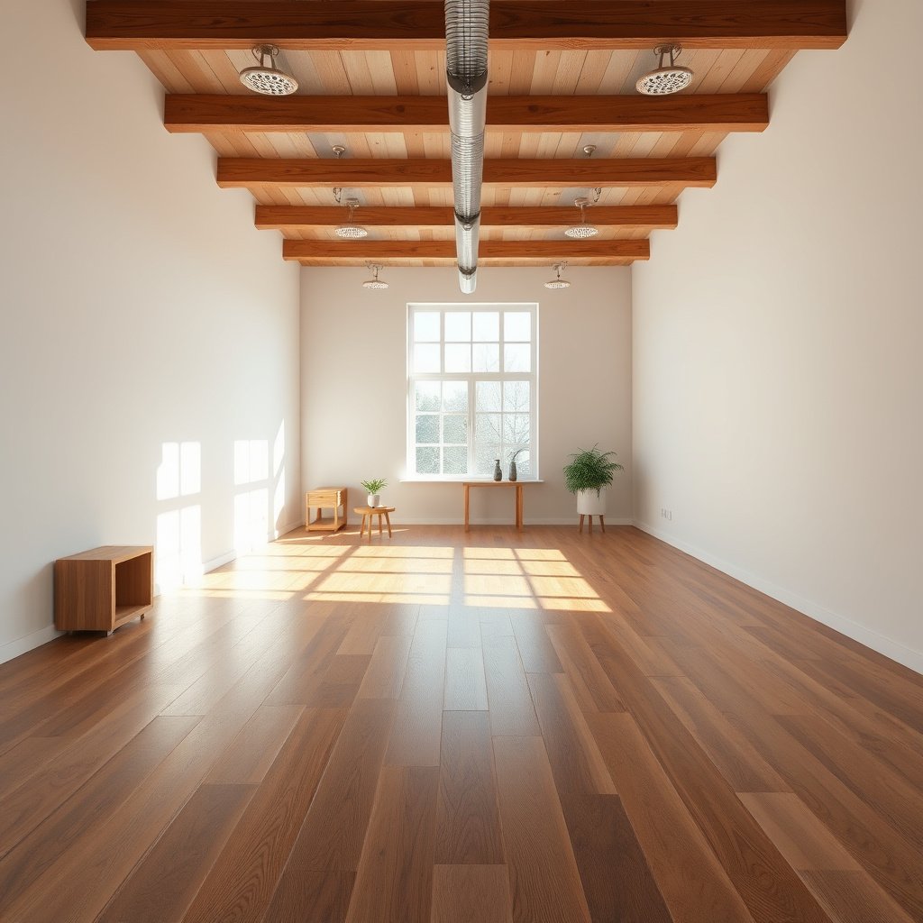 Measuring tape on the floor in an entryway for engineered wood floor cost estimation