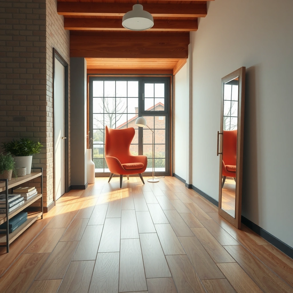 A person measuring room dimensions and obstacles for engineered wood floor installation.
