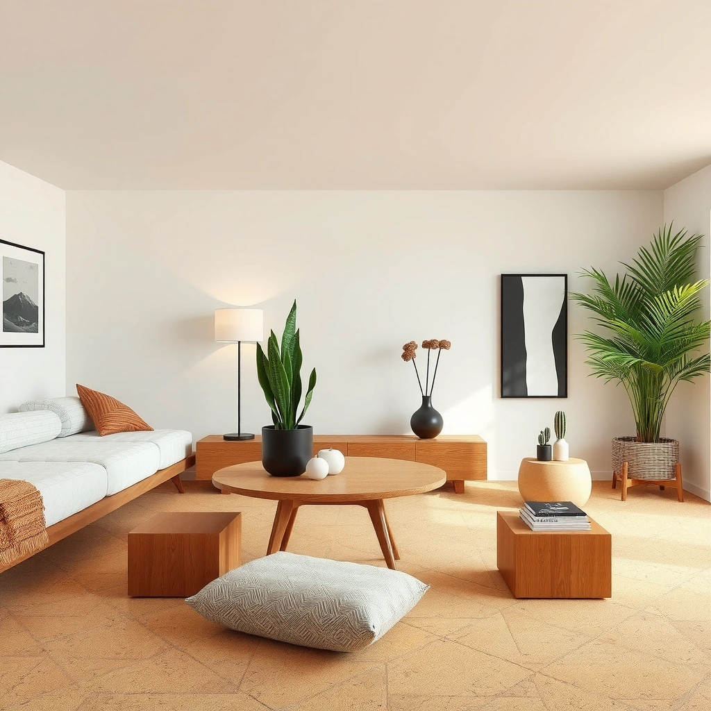 Image showing how to measure a room and divide it into simple shapes for cork flooring installation.