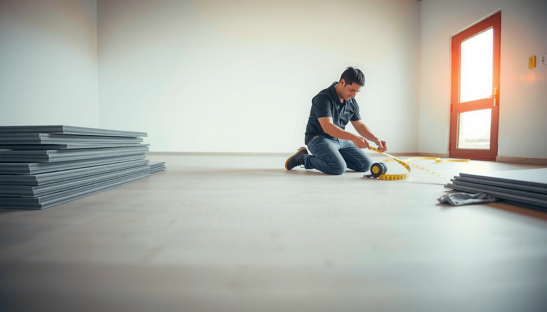 Step-by-step guide on how to measure for rubber floors accurately.