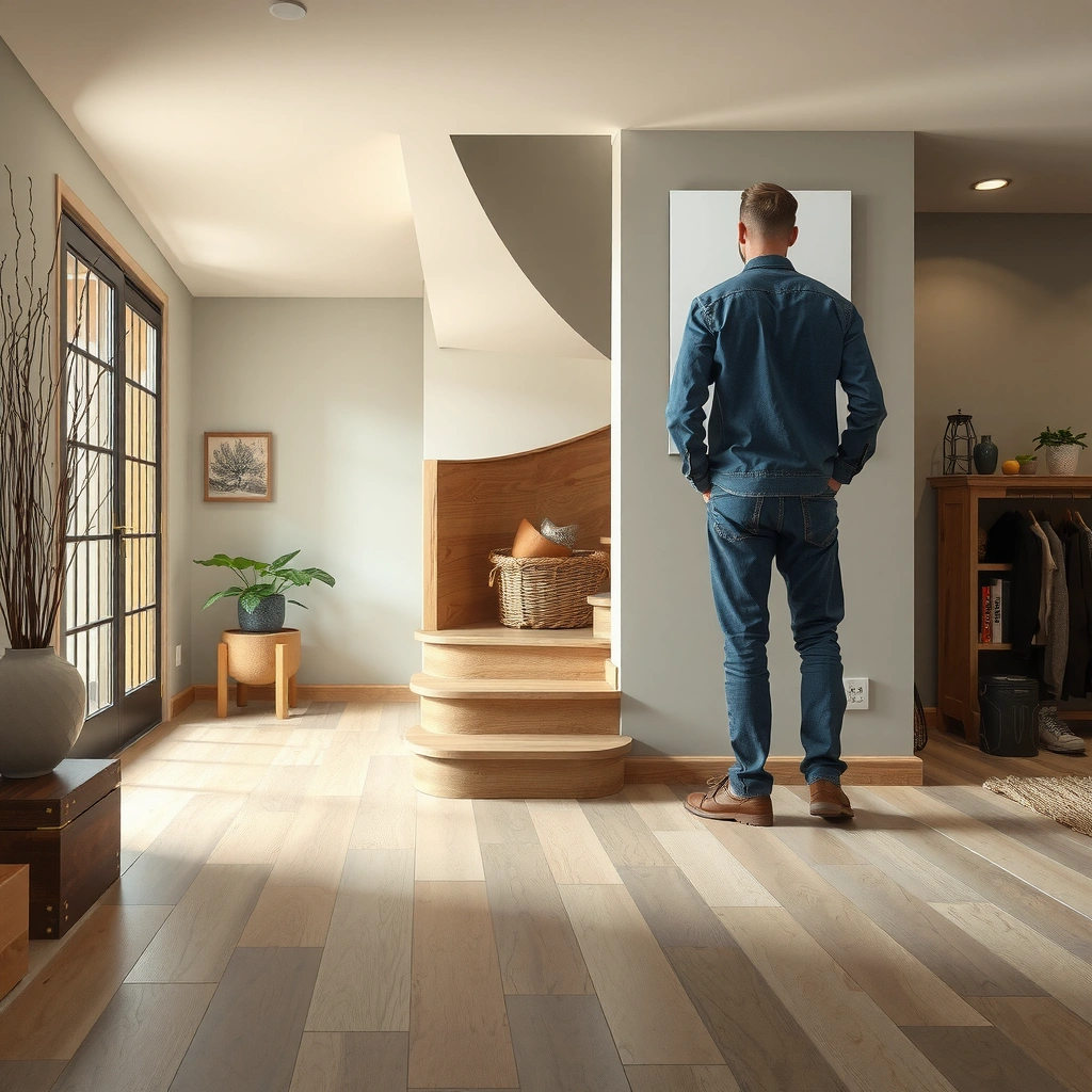 Measuring and mapping stair runs for sheet vinyl floor installation