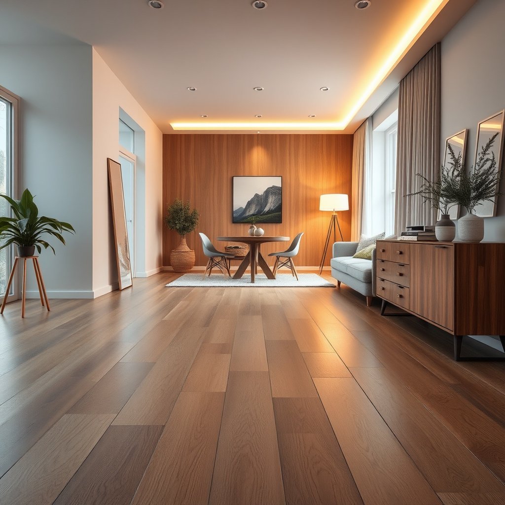 Proper moisture-control setup to prevent water damage to laminate floors in a bedroom.