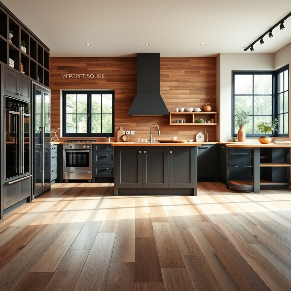 Setting up moisture protection for engineered wood floors in a kitchen environment.