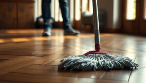 Step-by-step guide on how to mop herringbone floors effectively for a clean finish.