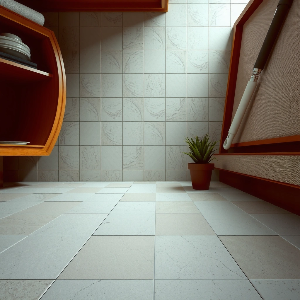 A clean entryway with a no grit routine to prevent scratches on mosaic tile floors.