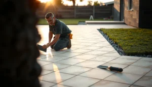 Step-by-step guide for installing outdoor bathroom floors with essential tools and materials.