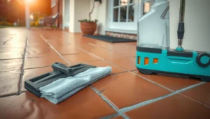Image showing practical tips for maintaining outdoor floors, including cleaning and care techniques.
