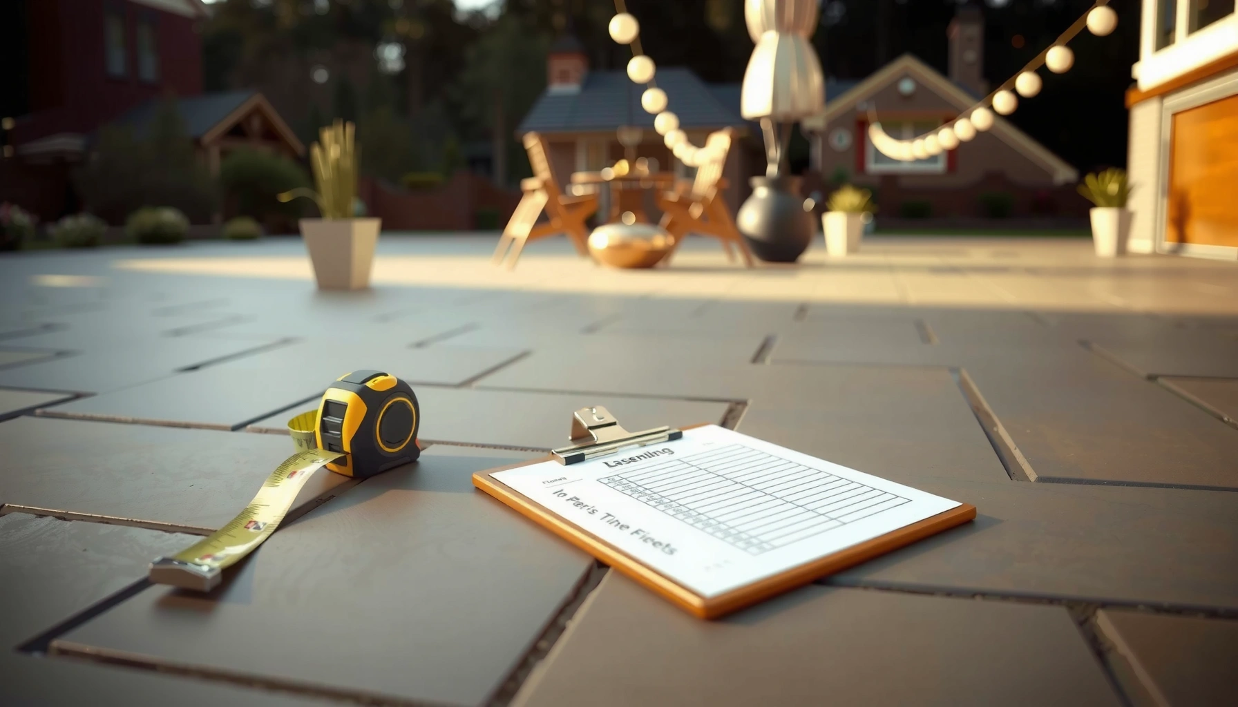 A visual guide on estimating costs for patio flooring options and budgeting effectively.