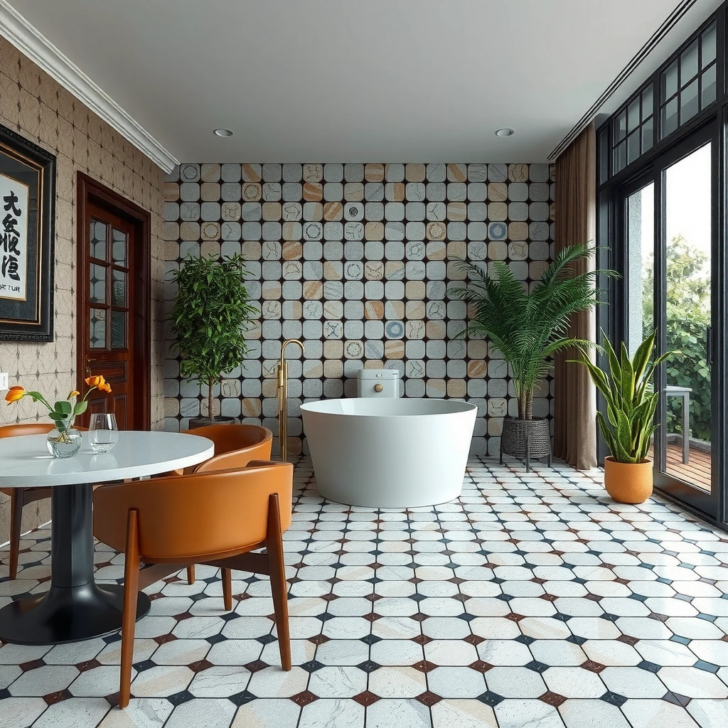 Planning the disposal process for removing mosaic tile floors safely and properly.