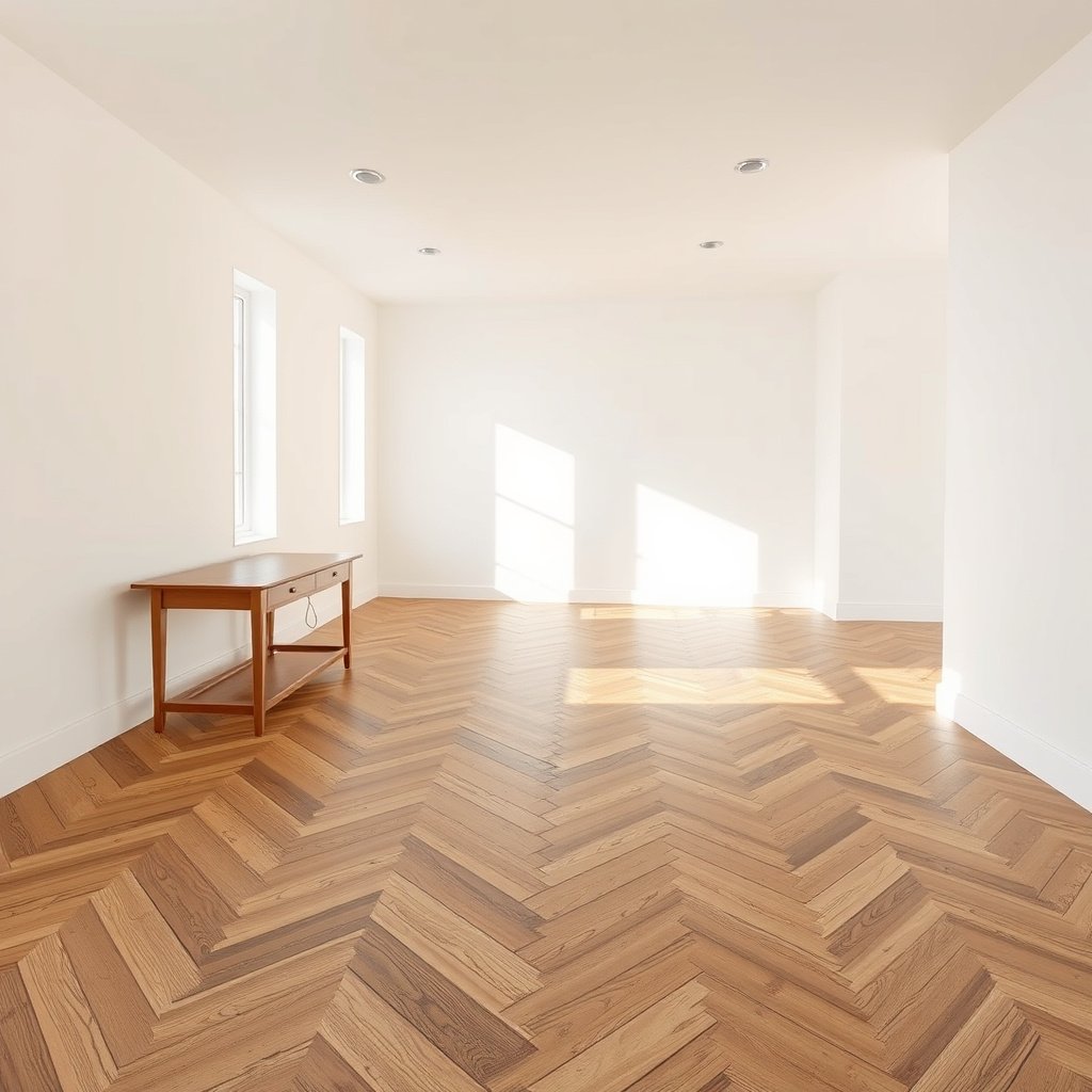Diagram illustrating how to plan a chevron floor layout before making cuts.