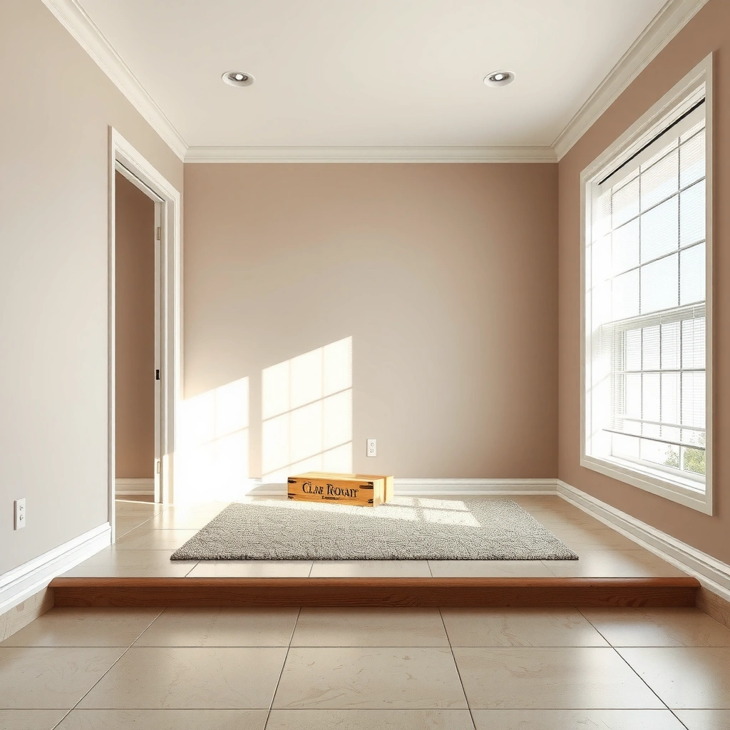 Diagram showing the gap between baseboard and travertine floor for installation planning.
