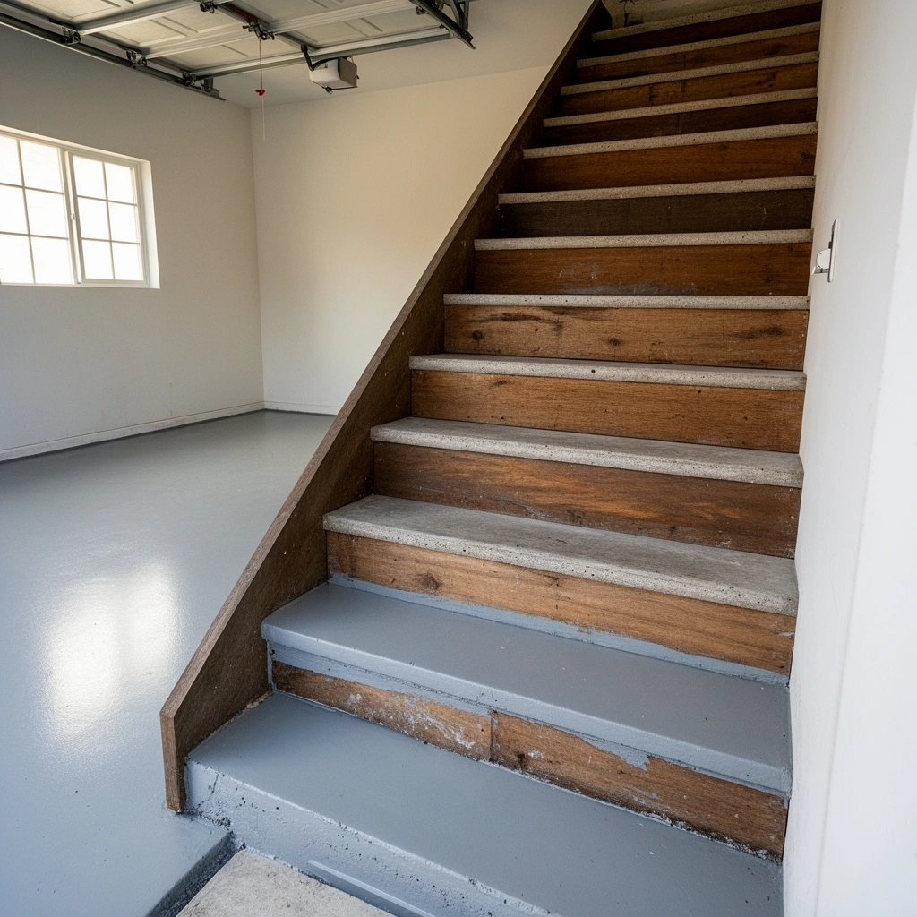 Different flooring types suitable for stairs and garage floors planning