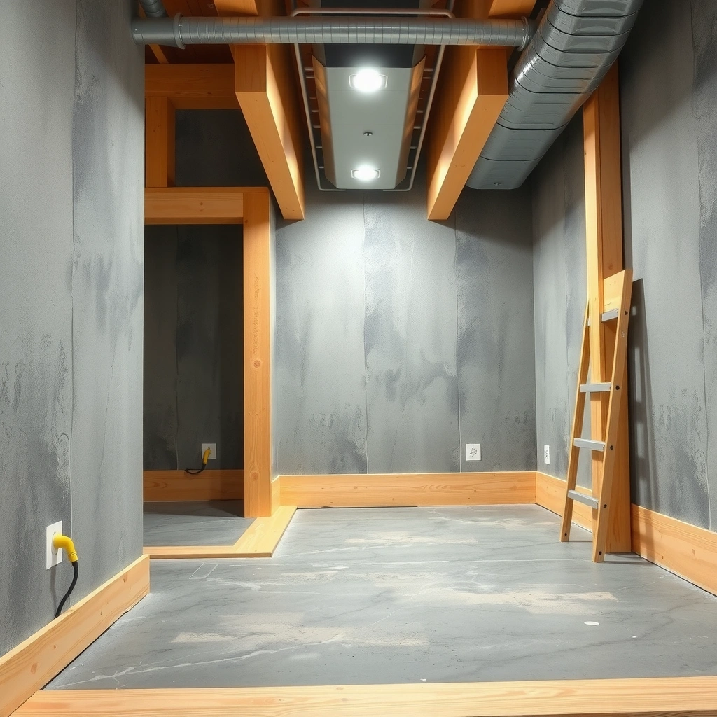 Moisture control plan for basement concrete floor installation