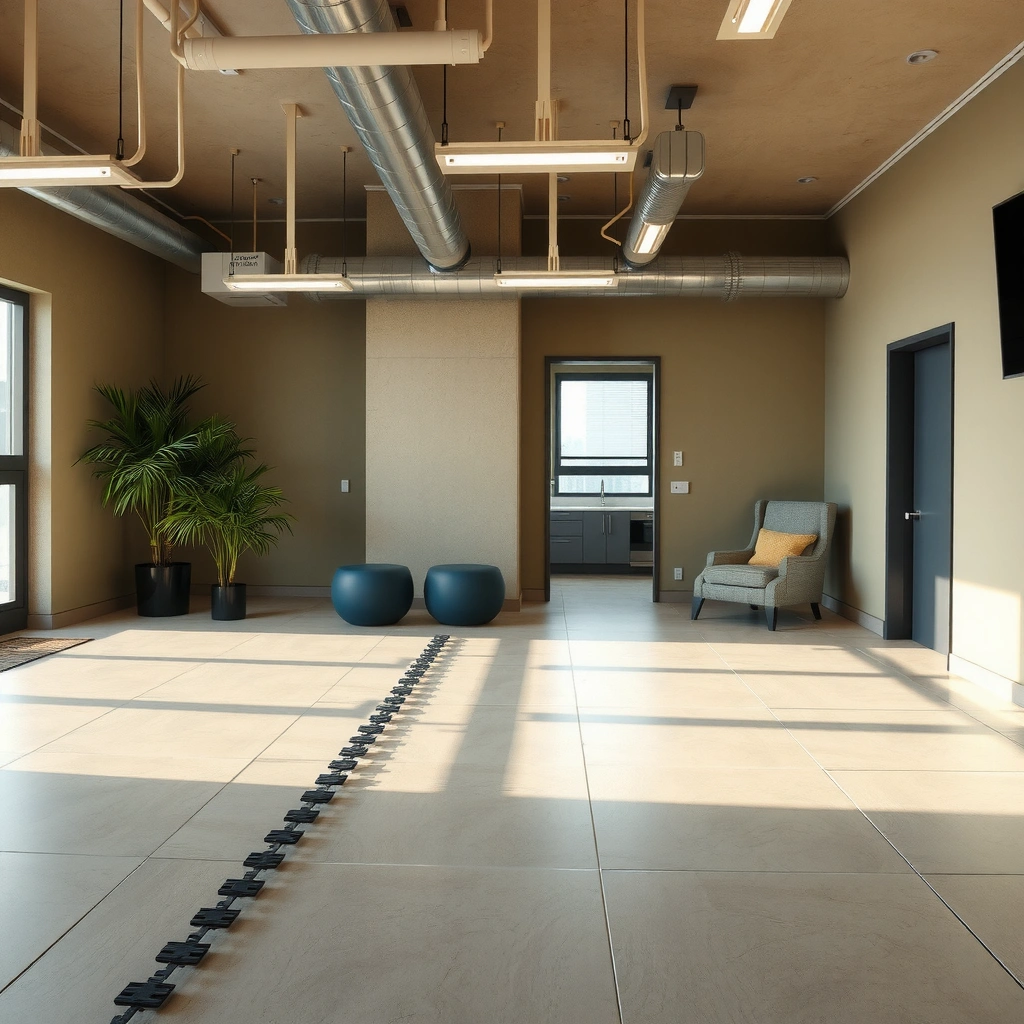 Image showing different transition materials and profiles for polished concrete floors