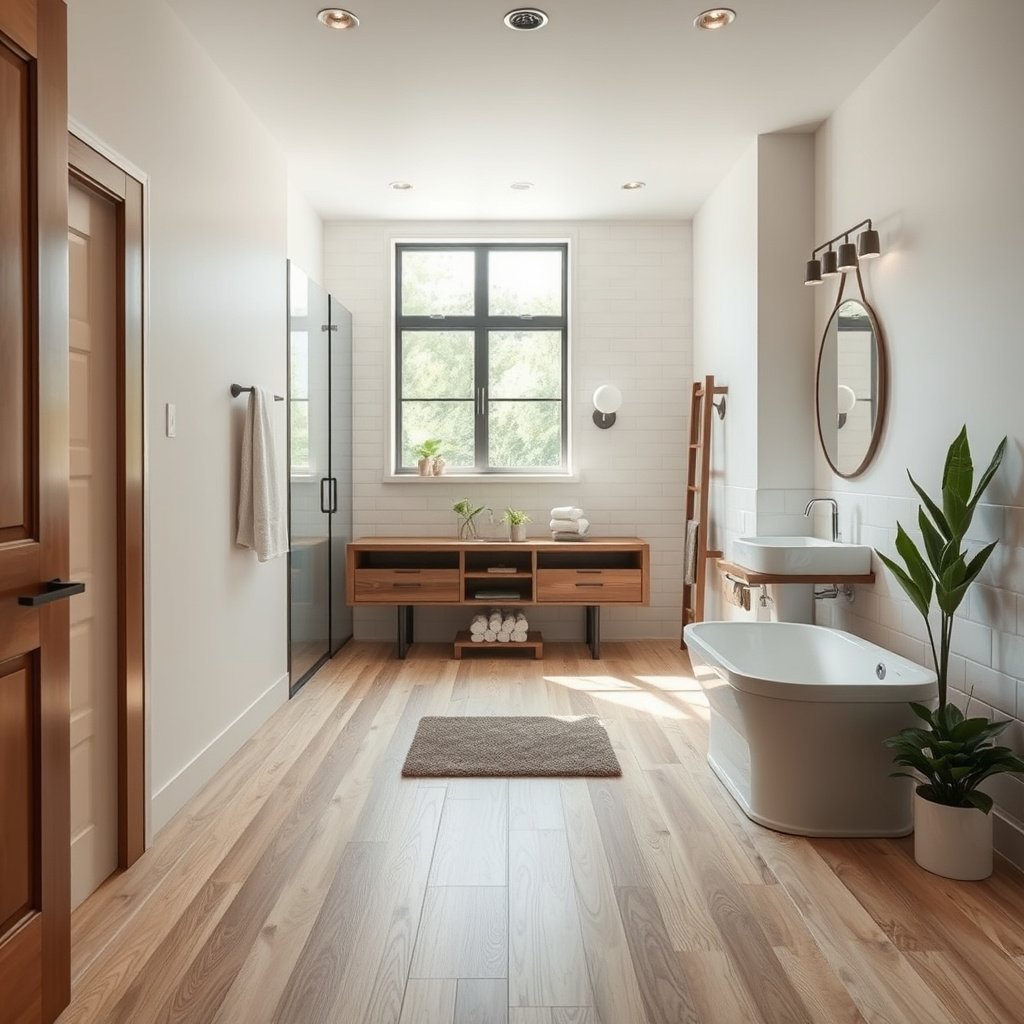 A guide to planning vinyl floor replacement in a bathroom, focusing on types and materials.
