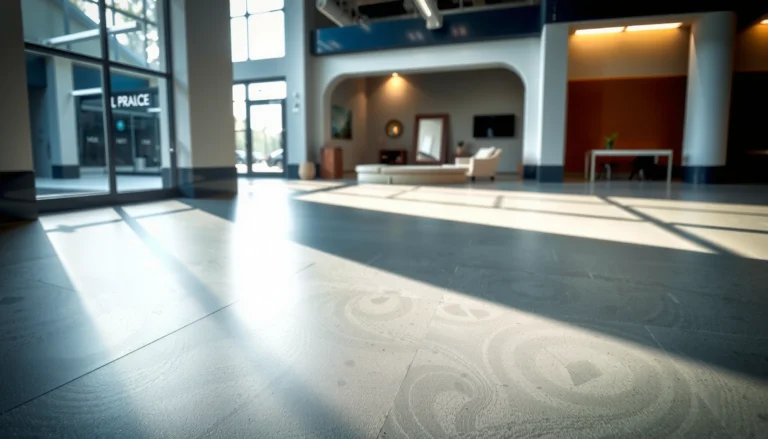 A clean, shiny polished concrete floor showcasing maintenance techniques for longevity.