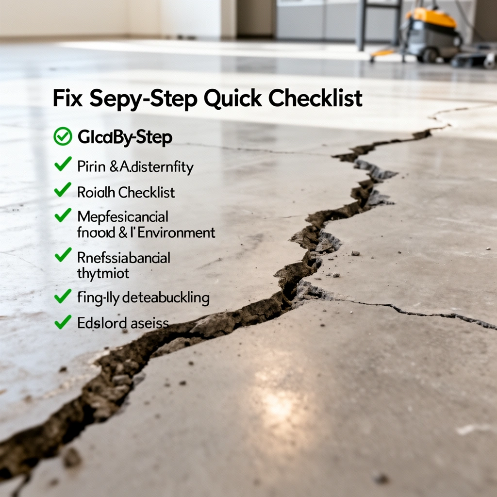 Quick checklist for assessing commercial floors before repair work begins, addressing buckling issues.