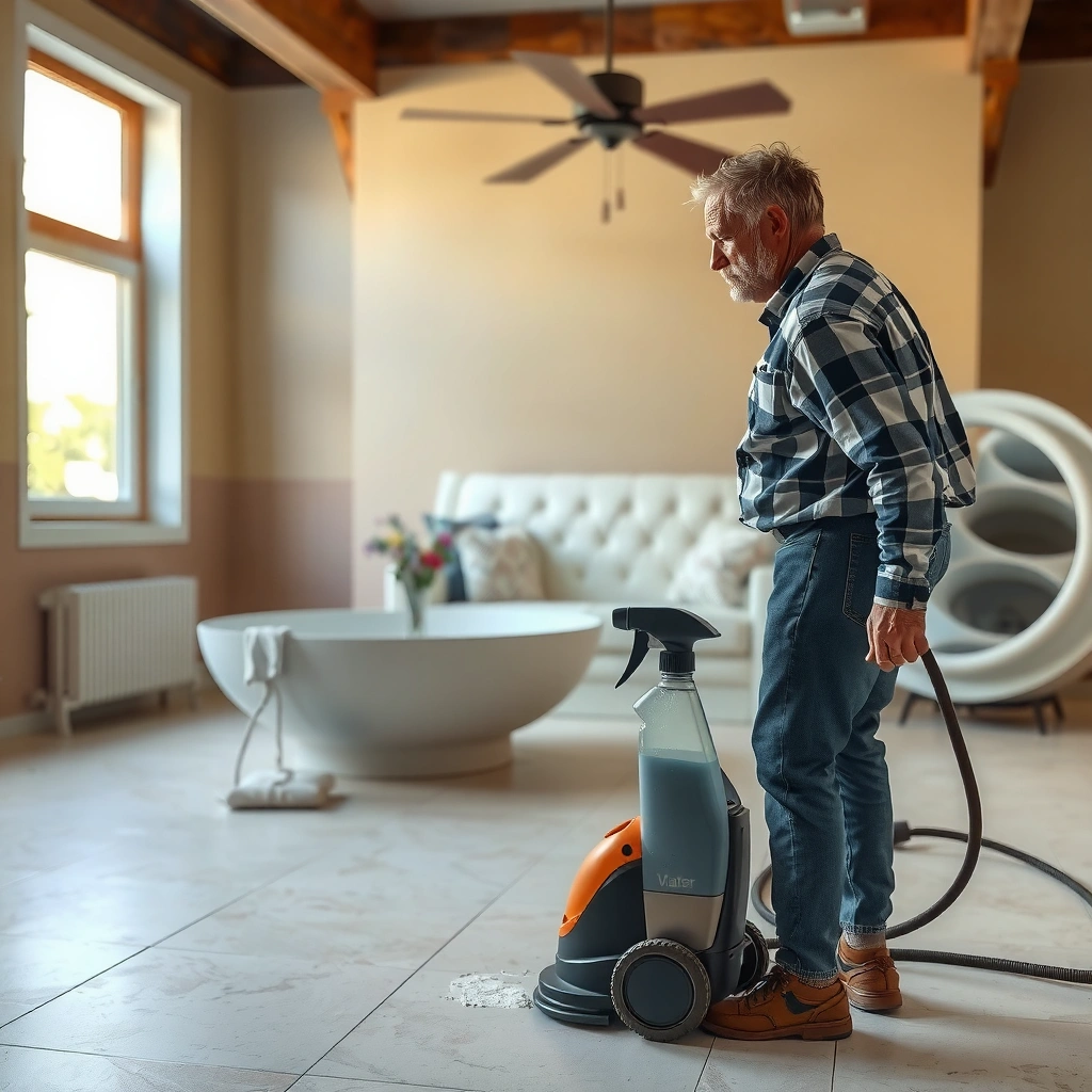 Preparing and protecting travertine floors before deep cleaning process