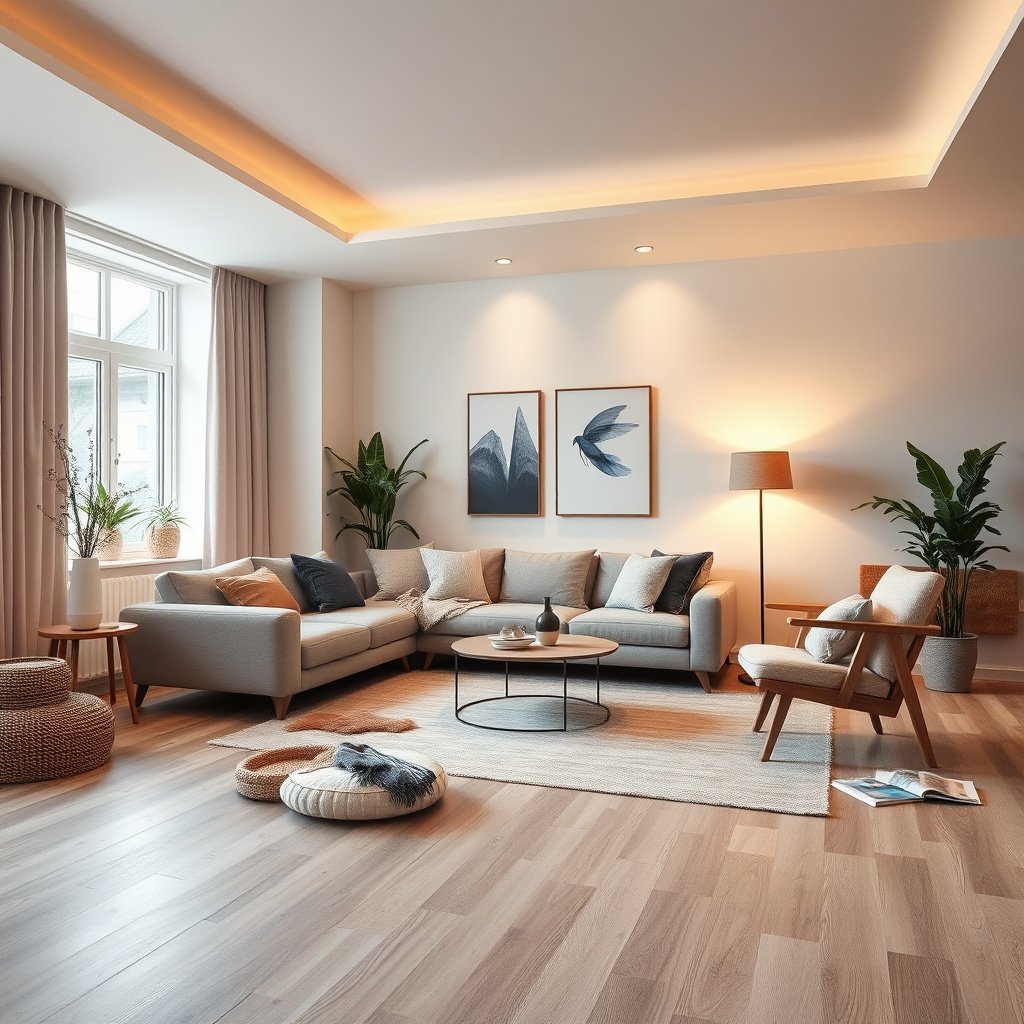 Safety gear and preparation steps for removing vinyl floors from a living room.