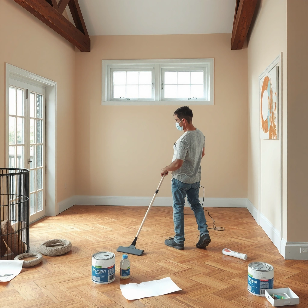 Preparing the area for paint removal from laminate floors without causing damage