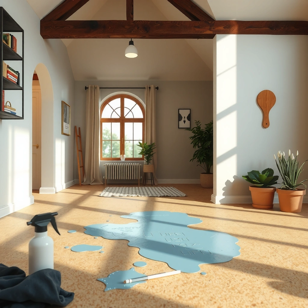 Preparing the area and identifying paint types for safe paint removal from cork floors