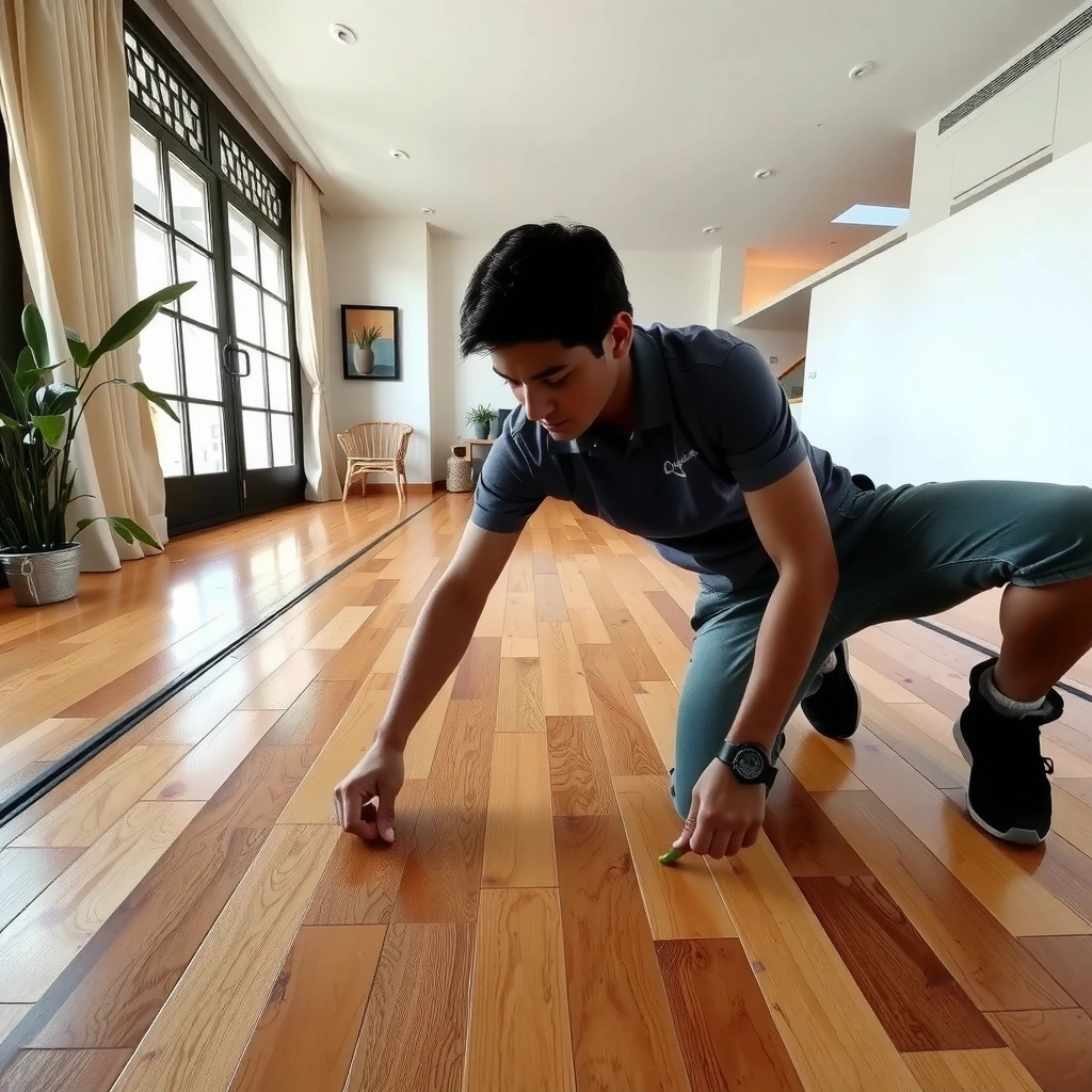 A clean bamboo floor ready for sealing preparation steps in a home improvement guide.