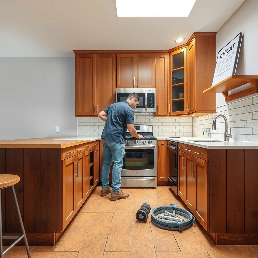 Measuring and planning the reveal around cabinets for cork floor installation