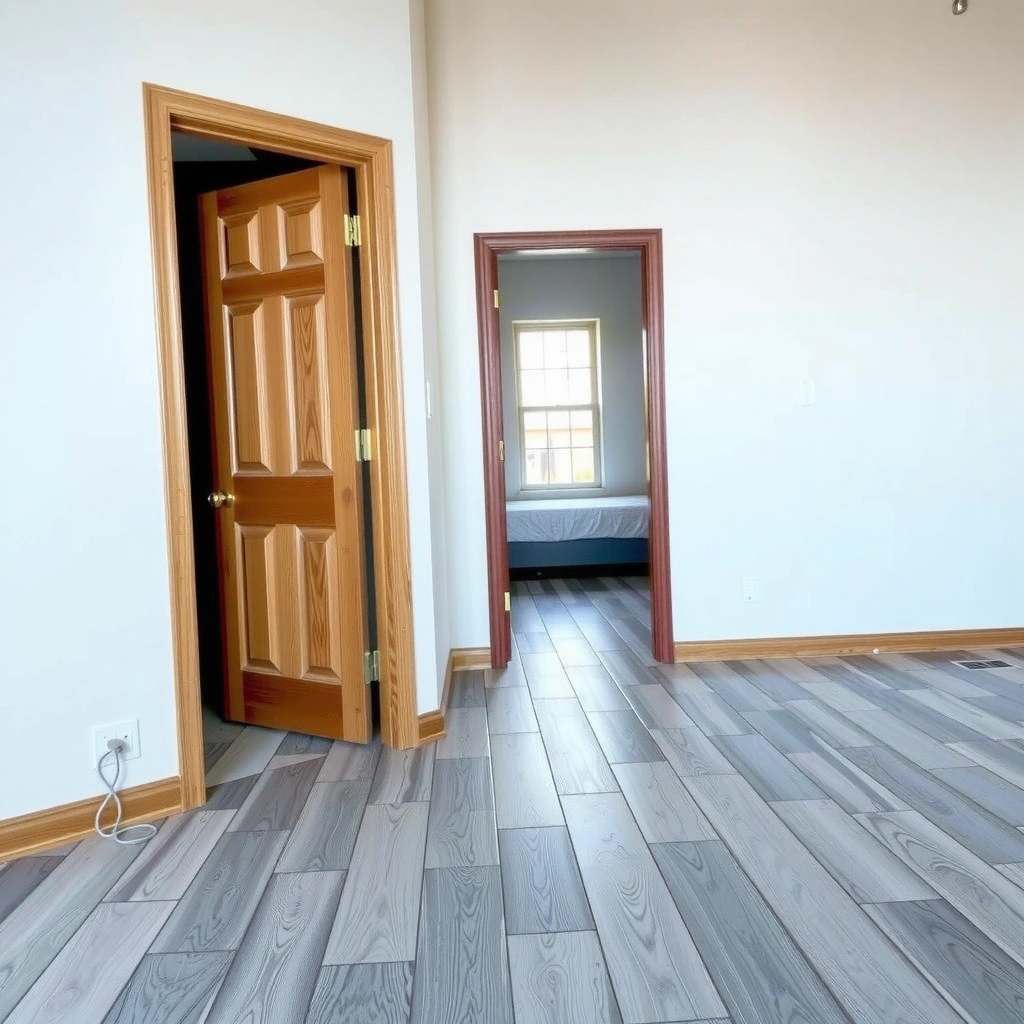 Correctly prepping the doorway area for sheet vinyl floor installation.