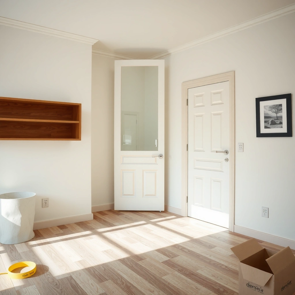 Measuring and checking gaps before installing vinyl floors around doors