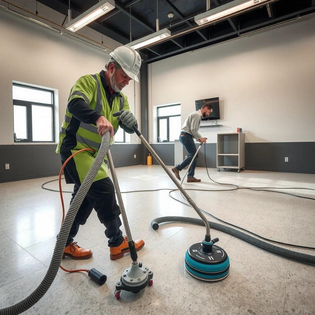 A clean and clear granite floor ready for polishing, showcasing proper preparation techniques.