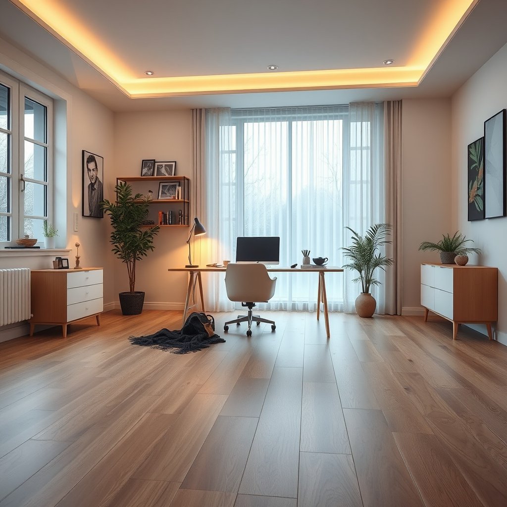 Protecting walls, furniture, and floors while removing laminate floors in a home office