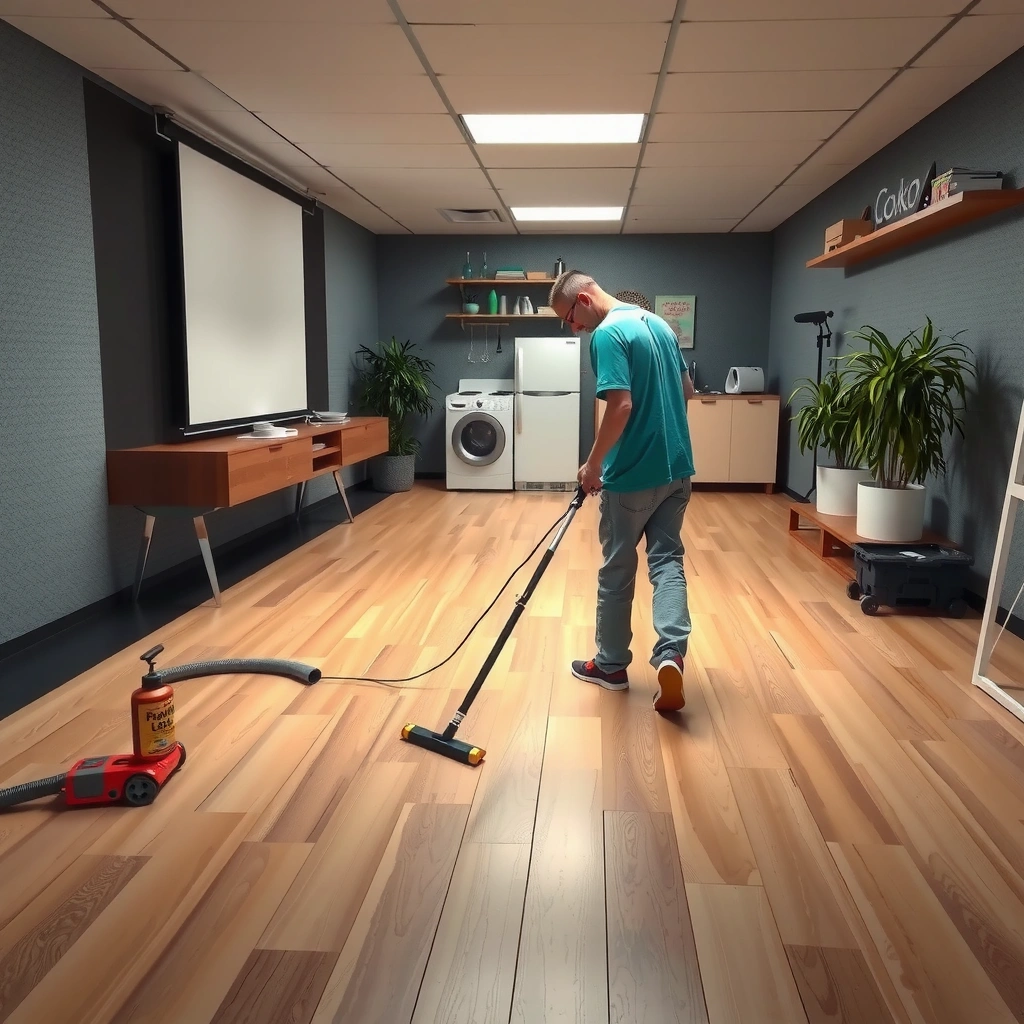 Clearing grit and debris from laminate floors before deep cleaning