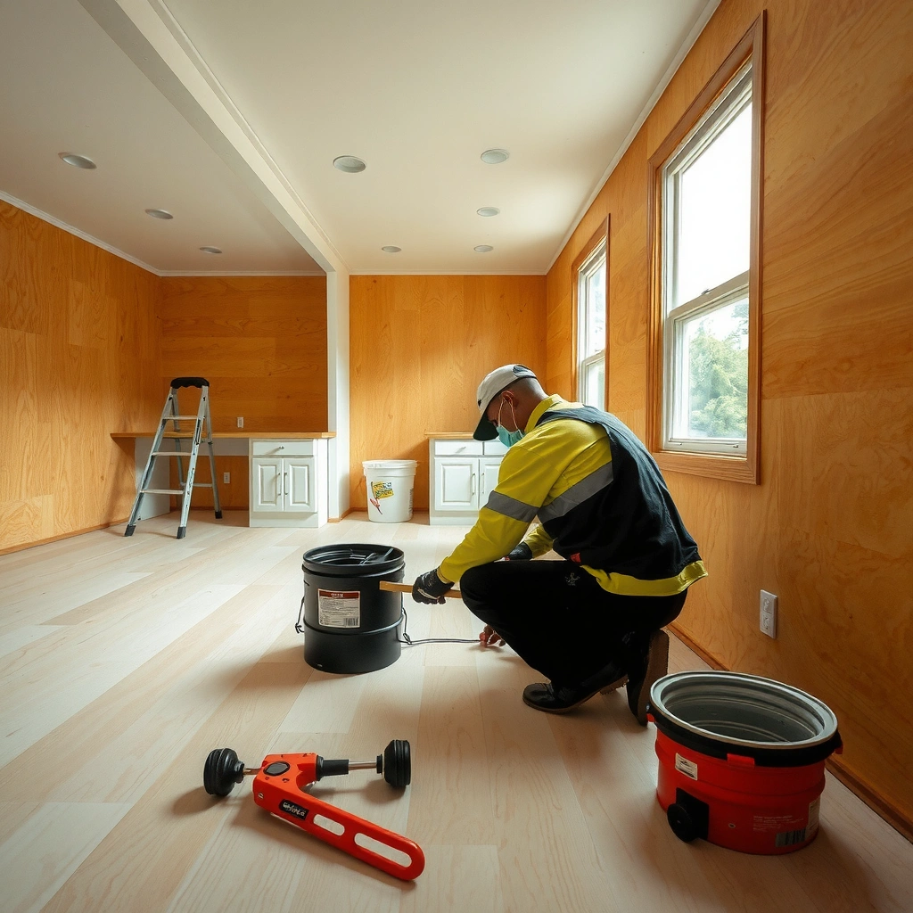 Properly prepping the plywood surface for polyurethane flooring installation