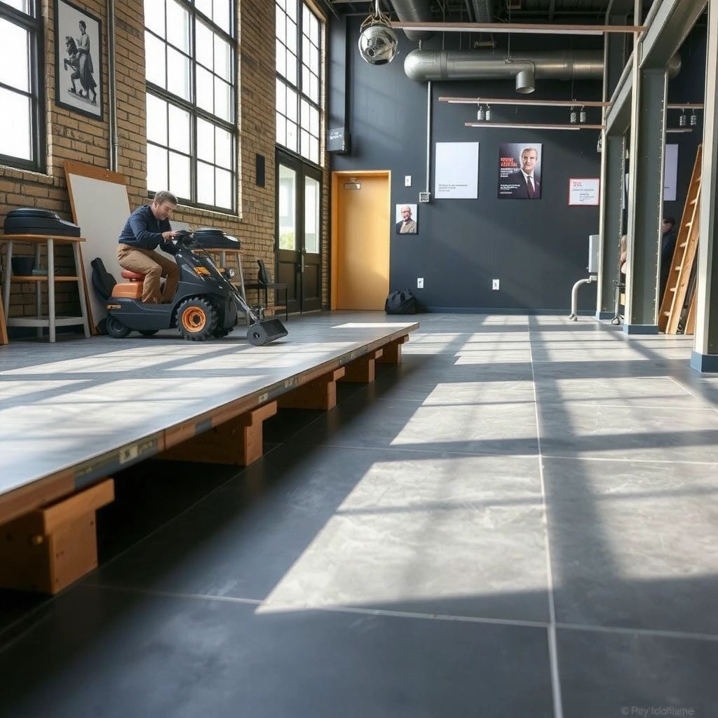 A clean slate floor ready for deep cleaning, showing dust-free surfaces and identified problem areas.